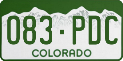 CO license plate 083PDC