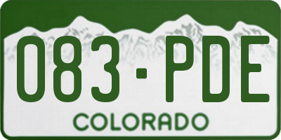 CO license plate 083PDE
