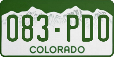 CO license plate 083PDO