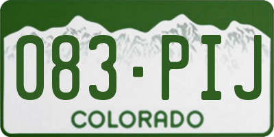 CO license plate 083PIJ