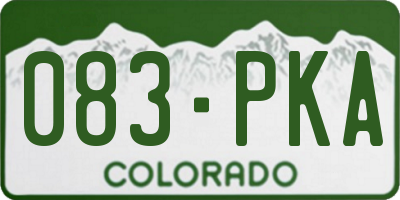 CO license plate 083PKA
