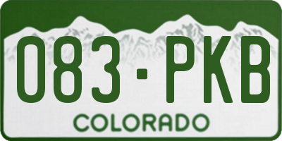 CO license plate 083PKB