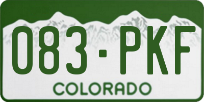 CO license plate 083PKF