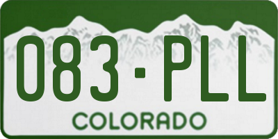 CO license plate 083PLL