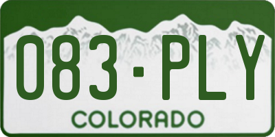 CO license plate 083PLY