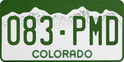 CO license plate 083PMD