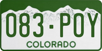 CO license plate 083POY