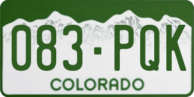 CO license plate 083PQK