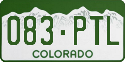 CO license plate 083PTL