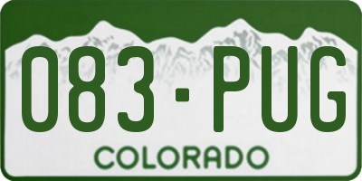 CO license plate 083PUG
