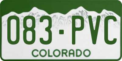 CO license plate 083PVC