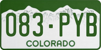 CO license plate 083PYB