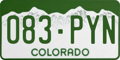 CO license plate 083PYN