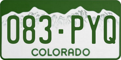 CO license plate 083PYQ