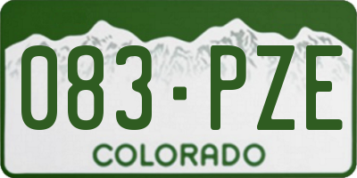 CO license plate 083PZE