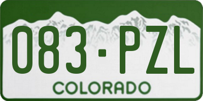 CO license plate 083PZL