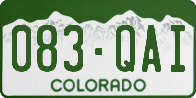 CO license plate 083QAI