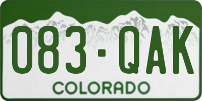 CO license plate 083QAK