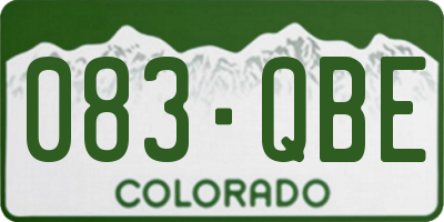 CO license plate 083QBE