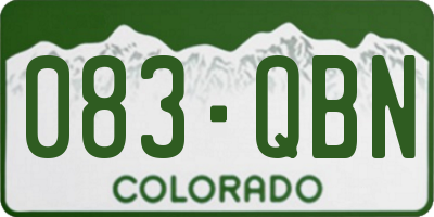 CO license plate 083QBN