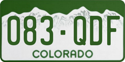 CO license plate 083QDF