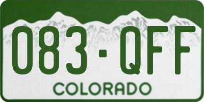 CO license plate 083QFF