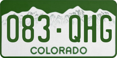 CO license plate 083QHG