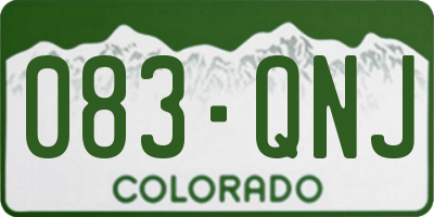 CO license plate 083QNJ