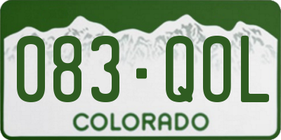 CO license plate 083QOL