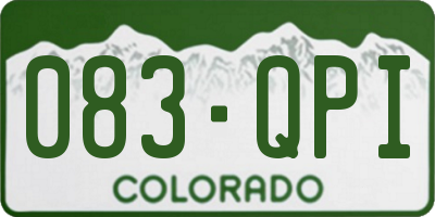 CO license plate 083QPI