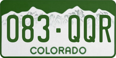 CO license plate 083QQR