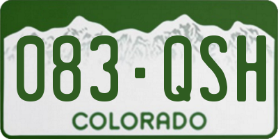 CO license plate 083QSH