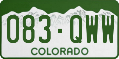 CO license plate 083QWW