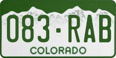 CO license plate 083RAB