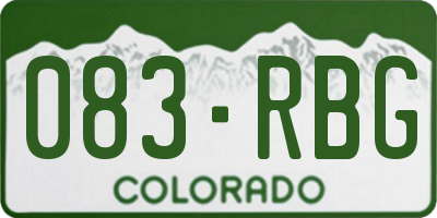 CO license plate 083RBG