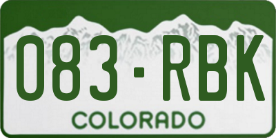 CO license plate 083RBK