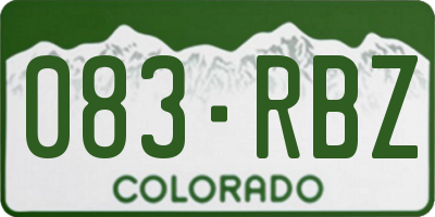 CO license plate 083RBZ