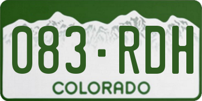CO license plate 083RDH