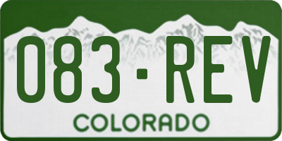 CO license plate 083REV