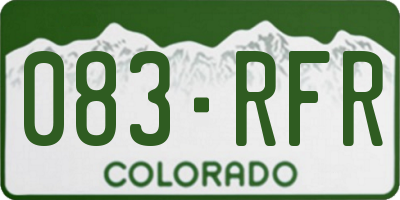 CO license plate 083RFR