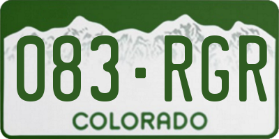 CO license plate 083RGR
