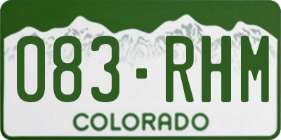 CO license plate 083RHM