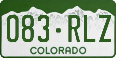 CO license plate 083RLZ