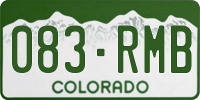 CO license plate 083RMB