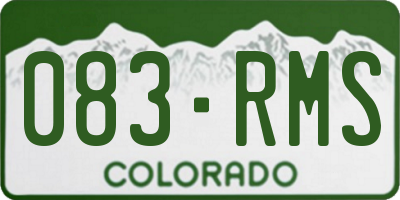 CO license plate 083RMS