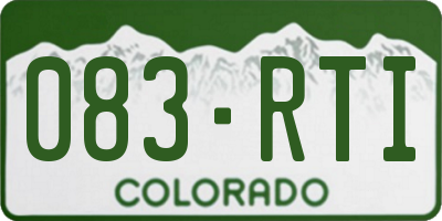 CO license plate 083RTI
