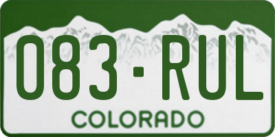 CO license plate 083RUL