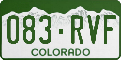 CO license plate 083RVF