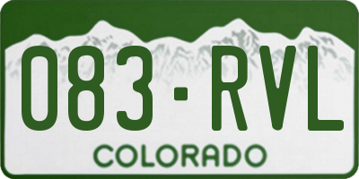 CO license plate 083RVL