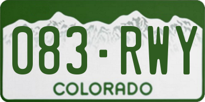 CO license plate 083RWY
